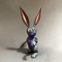 Hare Carved and painted wood