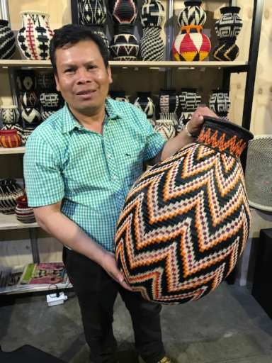 Wayouu basket and artisan